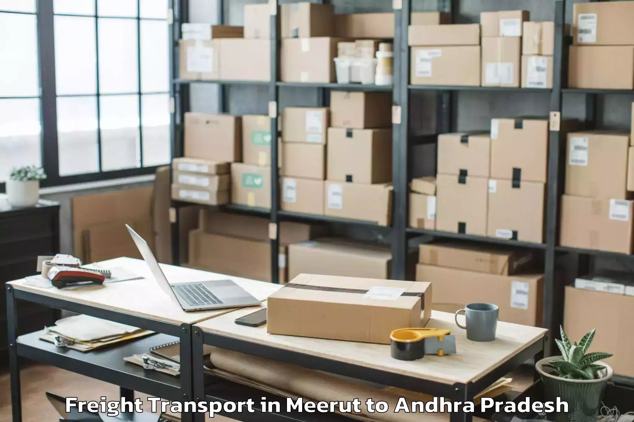 Affordable Meerut to Ganapavaram Freight Transport